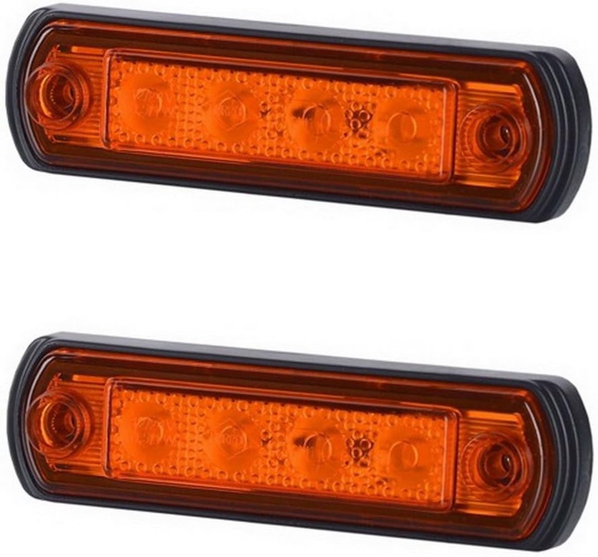 2 x 4 SMD LED oranje begrenzingslicht zijlicht 12V 24V met E-keurmerk positielicht auto vrachtwagen auto lamp licht geel universeel