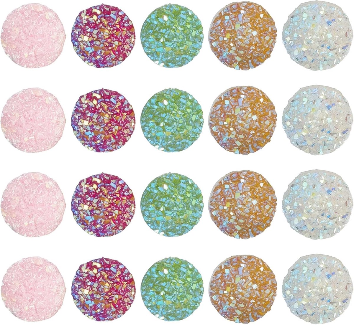 Dailygoods- Duimspijkers 80 Stuks - Kleurrijke Punaises - Decoratieve Push Pins - Hars/Metaal - 1,2x1 cm - Voor Prikbord Decoratie