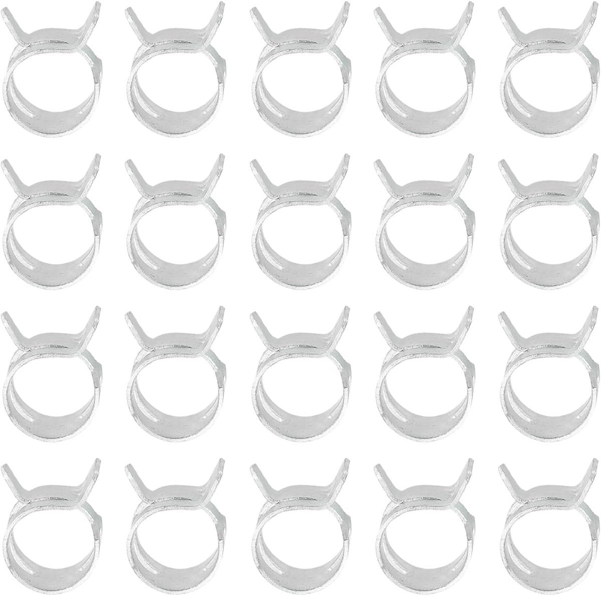 Veerband slangklemmen voor 13-14,6 mm OD-slang, 25 stuks siliconen vacuüm constante spanning bandclips voor brandstofleiding, siliconen luchtslang, waterpijp, zilver