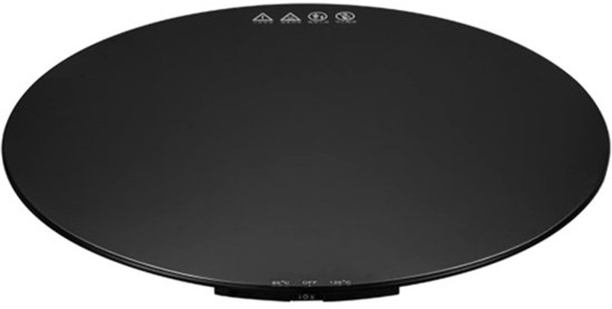 Voedselwarmer dienblad - Elektrisch warmhoudplateau - Buffetten en feesten - Instelbare temperatuur - 27x27 cm - Zwart