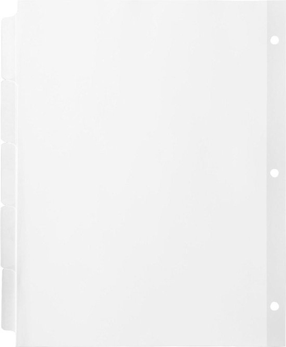 Versterkte Indexen - Tabbladen Ringband - Documenten Organiseren - Mylar Versterkte Rand - 36 stuks - Wit