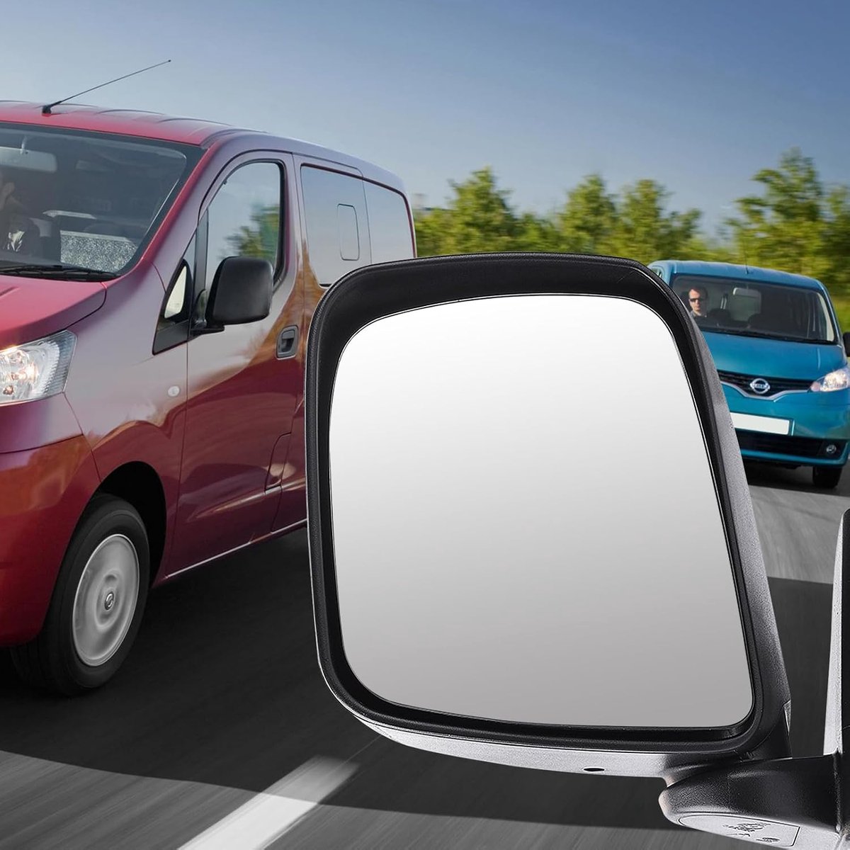 Dailygoods - Autodeur Zijvleugel - Achteruitkijkspiegel - Elektrisch - Zwart - ABS Plastic - Duurzaam en stijlvol - Geschikt voor NV200 - Links of rec
