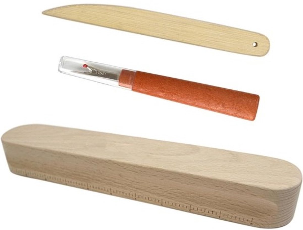 Naadroller Set - Strijkplank Hulp - Naaien en Quilten - Stof Bescherming - 30 cm - Houtkleur