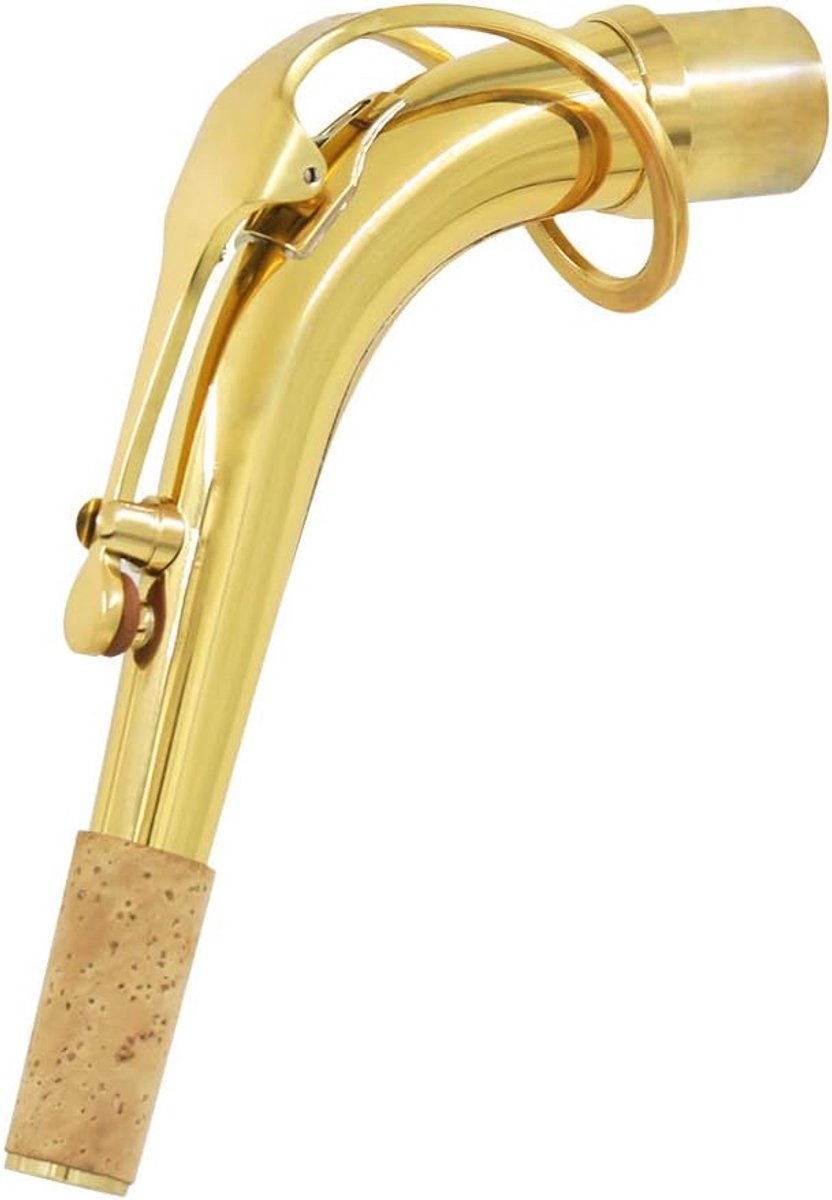 Dailygoods- Altsaxofoon Hals - Messing - Buigbaar - Reinigingsdoek - Onderhoud - Buitendiameter 24.5mm - Saxofoonhals