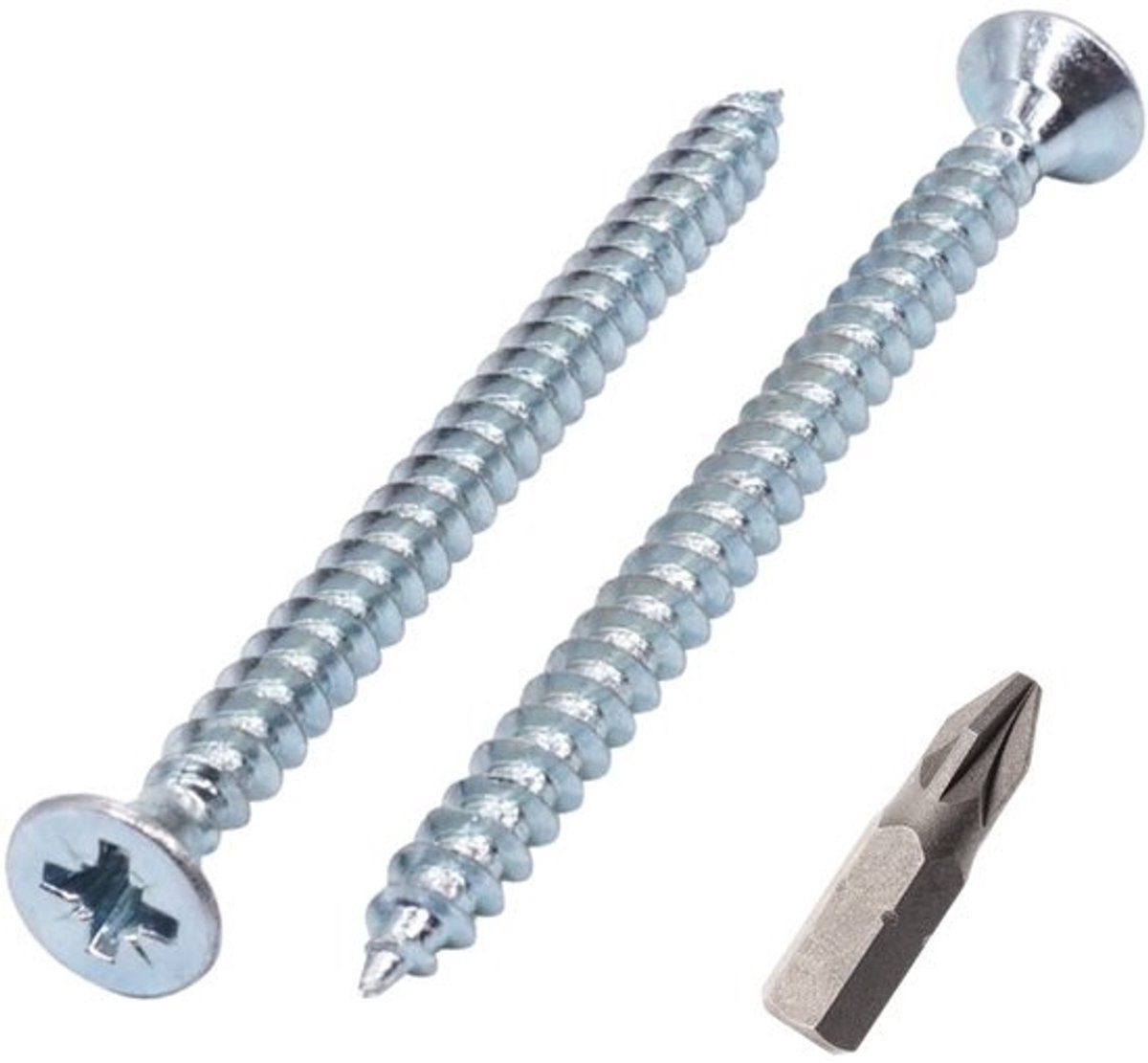 Houtschroeven Verzinkt Staal 4.5 x 60 mm PZ Pozidriv Verzonken Kop (150 Stuks)