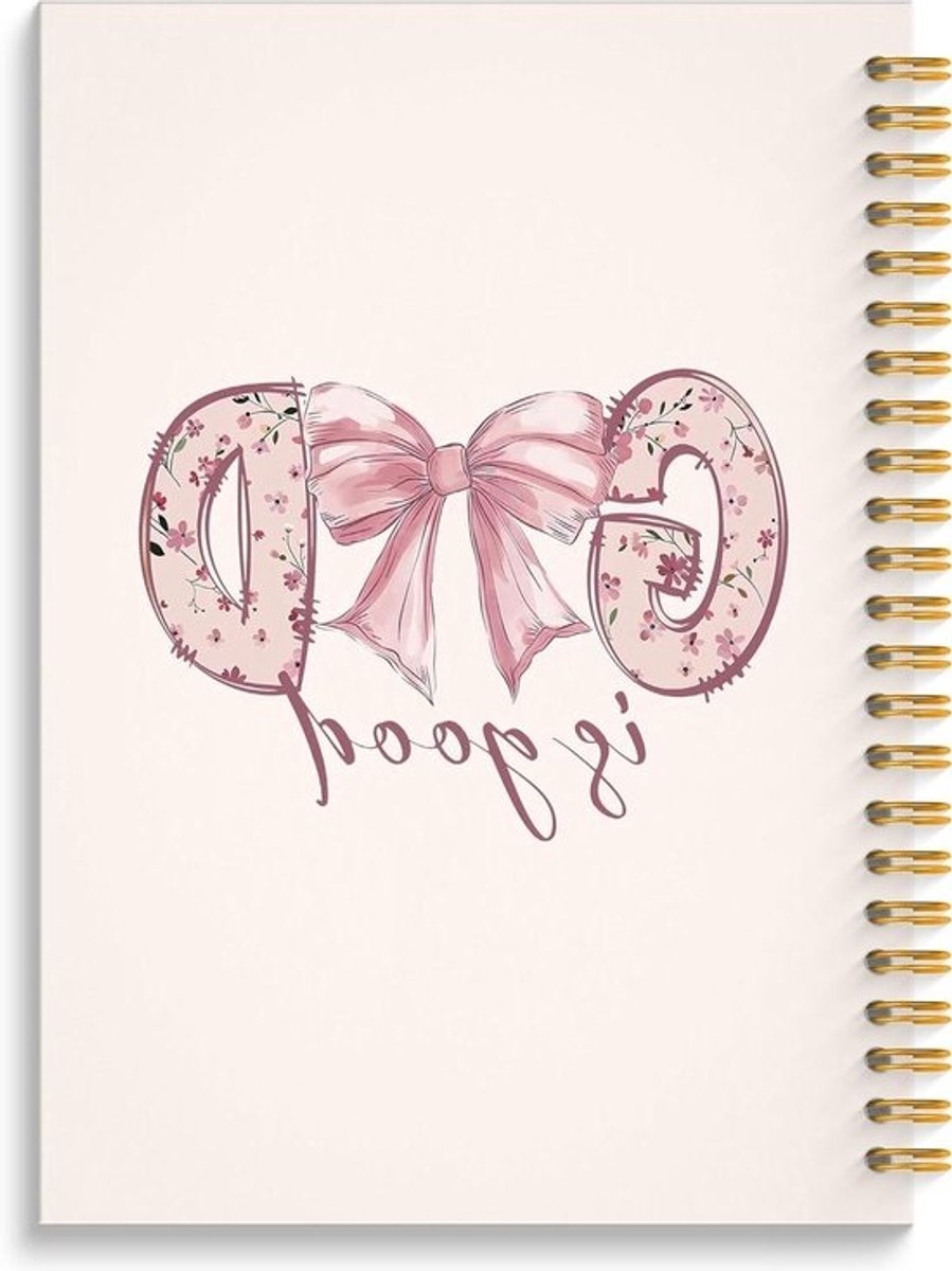 Coquette Pink Bow Christian Spiral Notebook, God Is Good Bible Journal, Prayer Journal for Woman, Trendy Pink Religious Writing Church Notes Notebook, 5.5 x 8.3 inches