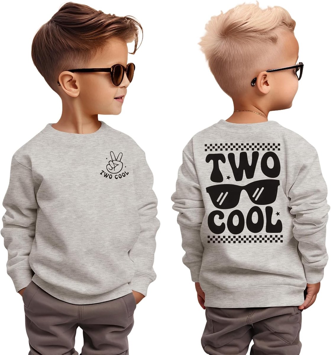 C&M WODRO 2. Verjaardag Jongen Sweatshirt Two Cool Pullover voor Kleine Kinderen Tweede Verjaardag Sweatshirts Herfst Winter Lange Mouw Kinderen Announcement Outfit Katoen Babyshirt