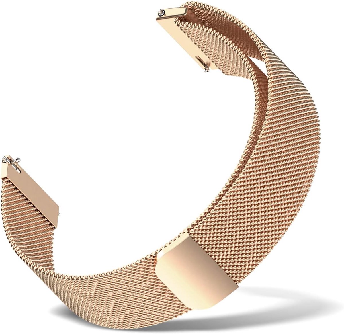 Dailygoods - Metalen armband - Horlogeband - Verstelbare sluiting - Roségoud - Compatibel met smartwatches - 18 mm 20 mm 22 mm