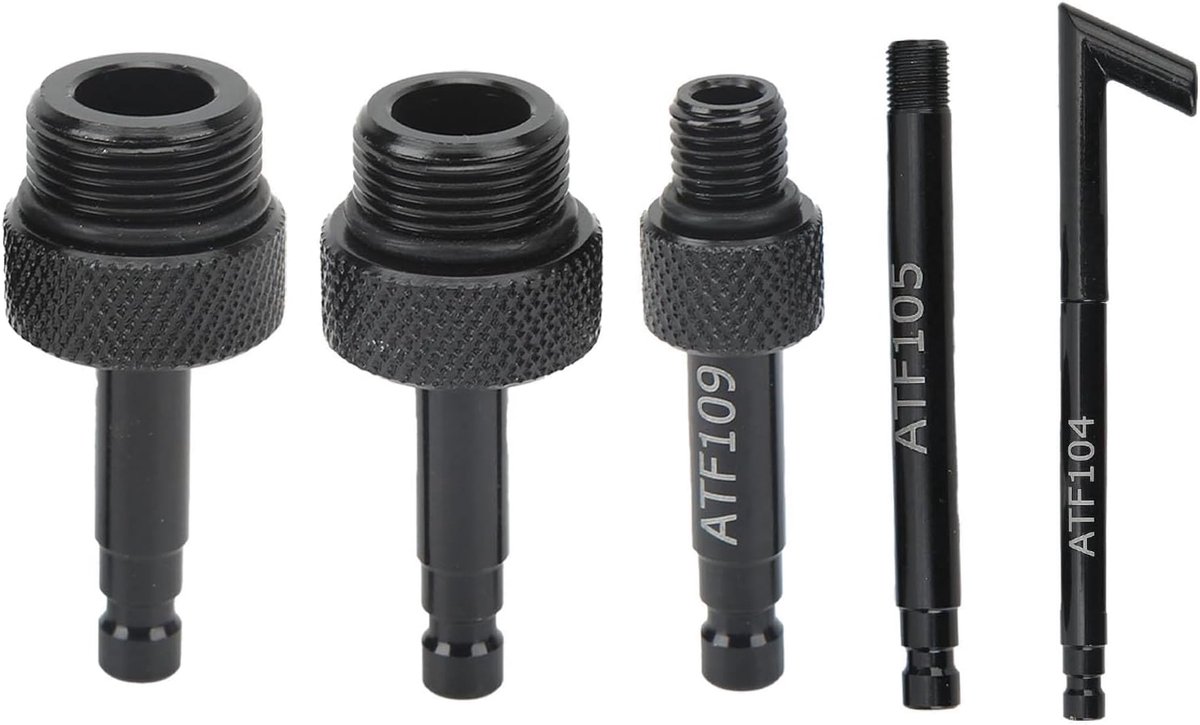 Dailygoods vuladapters - 5 delige precisieschroefdraad - Roestvrij zwart - transmissie - Geschikt voor 09G 01J