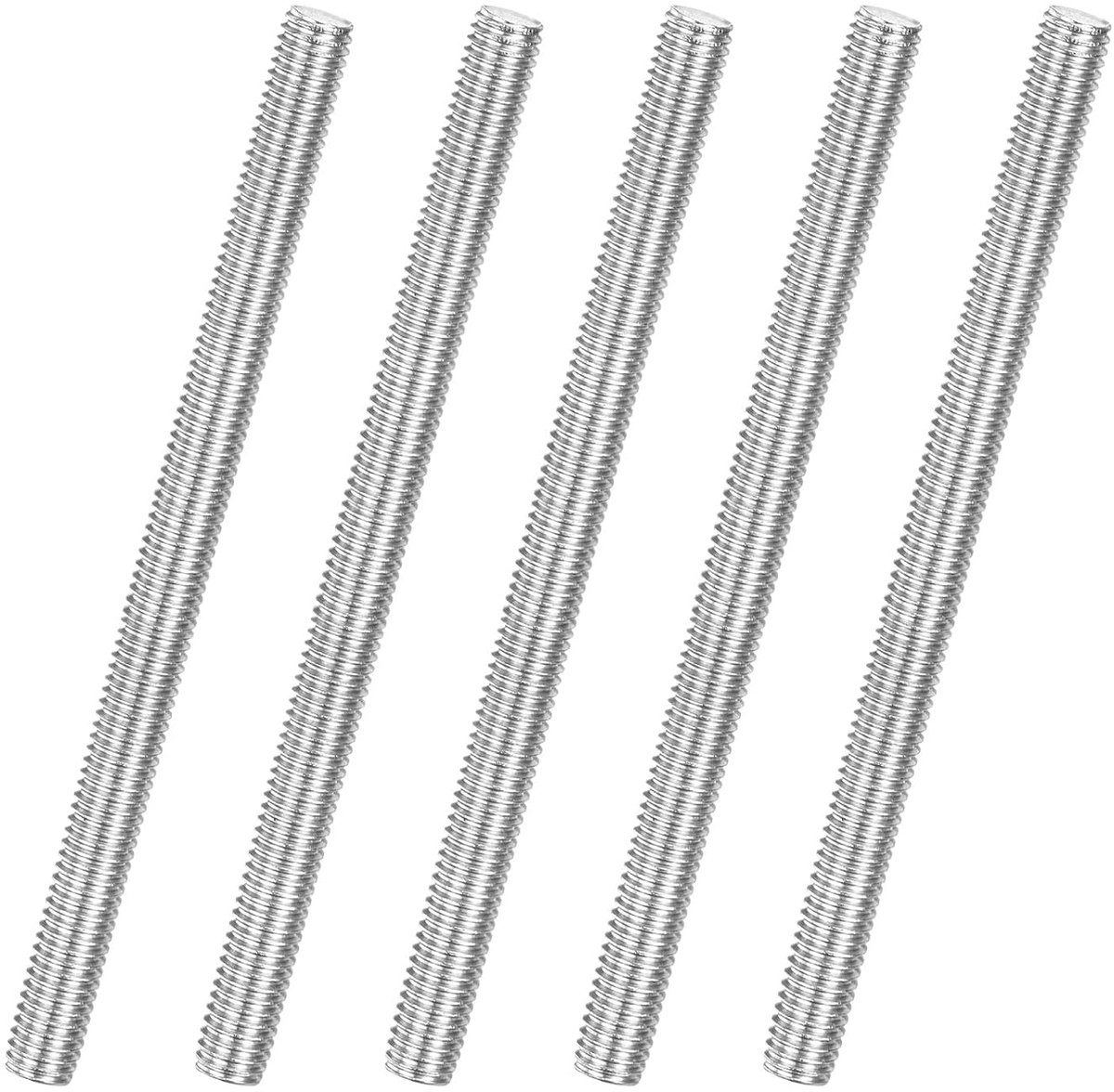 METERXITY 5 stuks complete draadstangen, M6 x 90 mm roestvrij staal 304 rechte draadstang voor meubel-/broeikas/U-bouten, metrische schroeven met schroefdraad