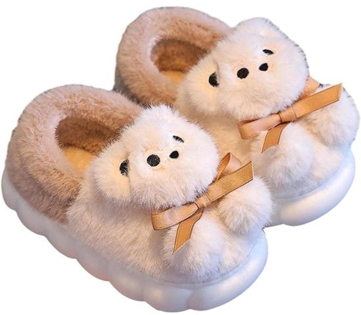 Kinderslippers Meisjes - Winterschoenen Pantoffels - Warme Voeten Binnen - Zachte Pluche Voering - 30 x 25 x 3 cm