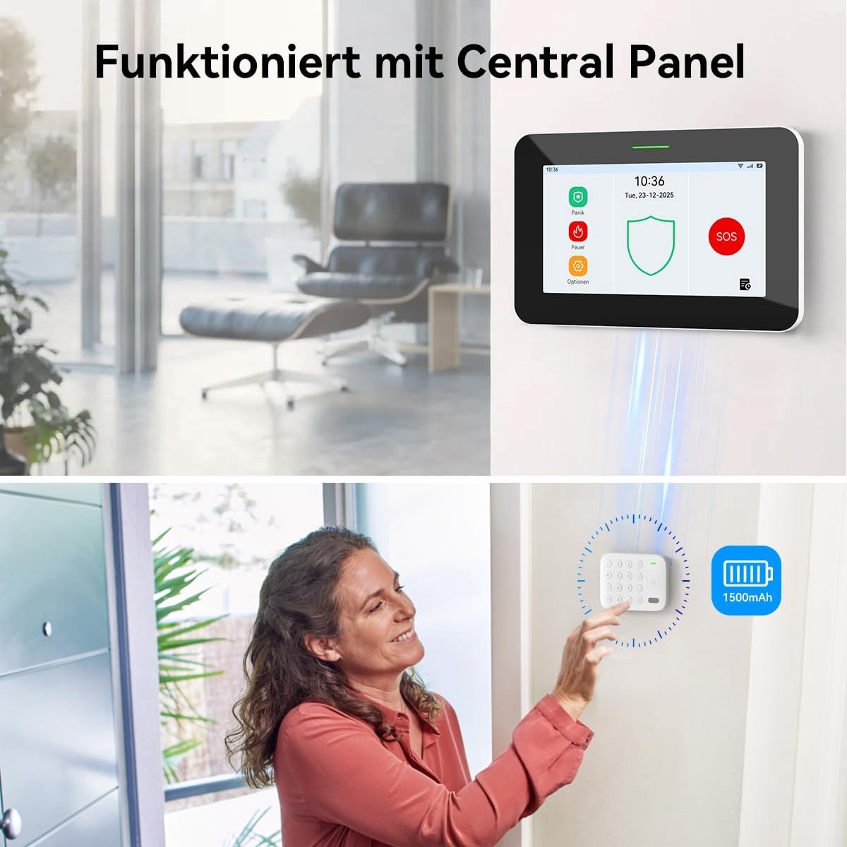 Accessoires voor CP10 Pro alarmsysteem thuis - Smart Keypad, eenvoudige bediening met 1500 mAh batterijen, K01