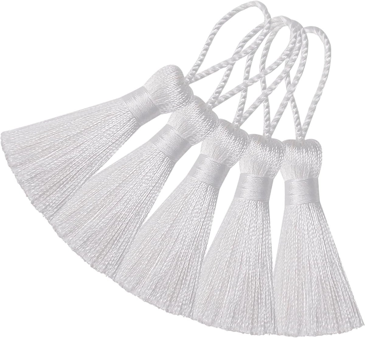 bladwijzer kwastje doe-het-zelf ambacht: 20 stuks mini zijdeachtige Chinese knoop hanger met koordlus voor sieraden oorbellen, slinger, afstuderen, feest, sleutelhanger en kleine hangende