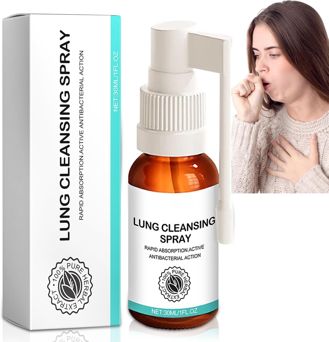 30 ML Kruidenspray, Kruidenreiniger, Kruidenreinigingslongspray, Kruidenlongreiniger voor dagelijks gebruik (1 pcs)