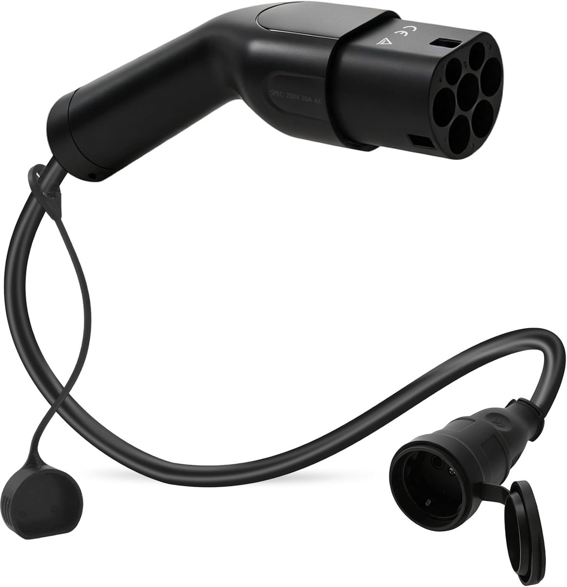 Type 2 naar Schuko Type F Adapter 16A 0,5m voor Laadpaal en Camping