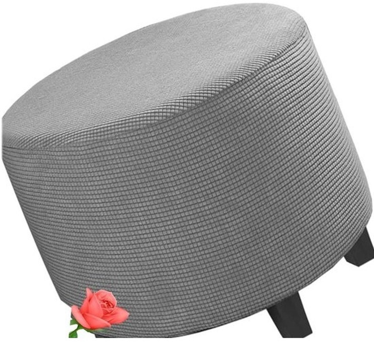 Ottoman Hoes - Voetenbank Cover - Meubels Beschermen - Hoge Rekbaarheid - 55 cm - Donkergrijs