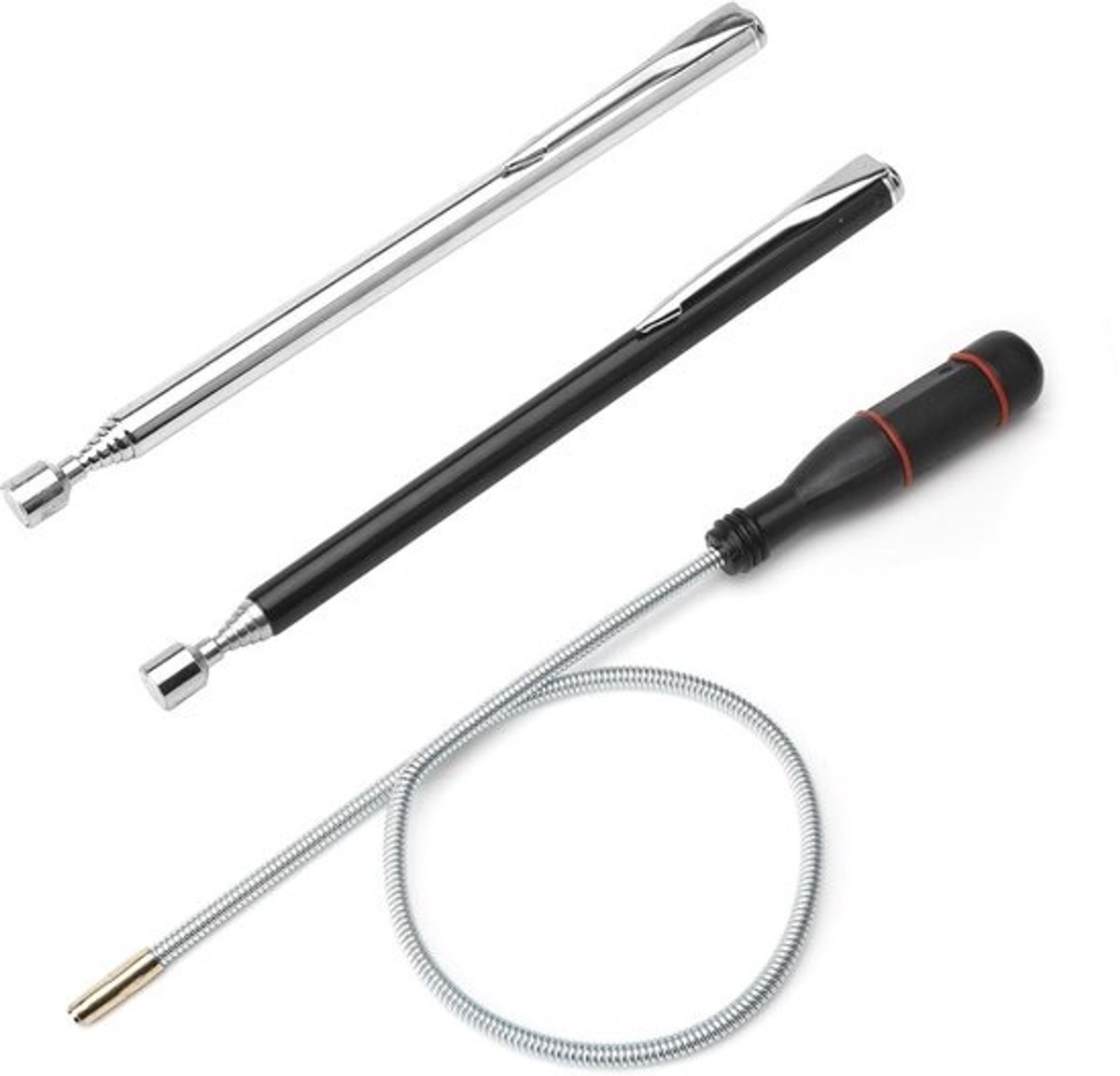 Set van 3 Telescopische Magnetische Opnamepennen - Uittrekbare Magneetstaven voor Gereedschap