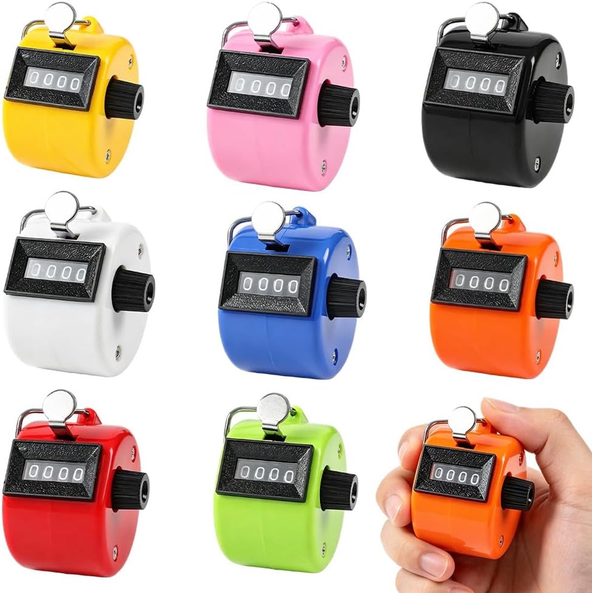 Handteller 4-cijferig - 8 kleuren - licht en schokbestendig - ideaal voor sport en onderwijs - ShopVlot