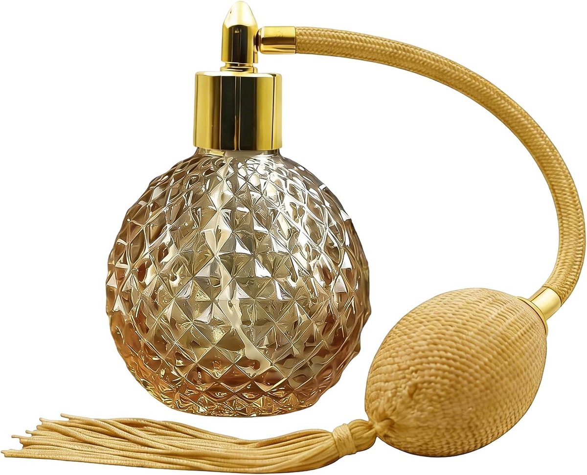 1Pc 80ml Retro Crystal Parfum Fles, Gouden Nozzle