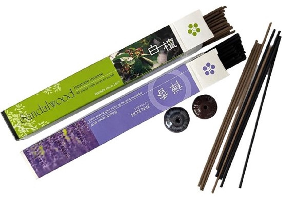 Natuurlijke Japanse Wierookstokjes met Sandelhout en Lavendel voor Meditatie en Rituelen