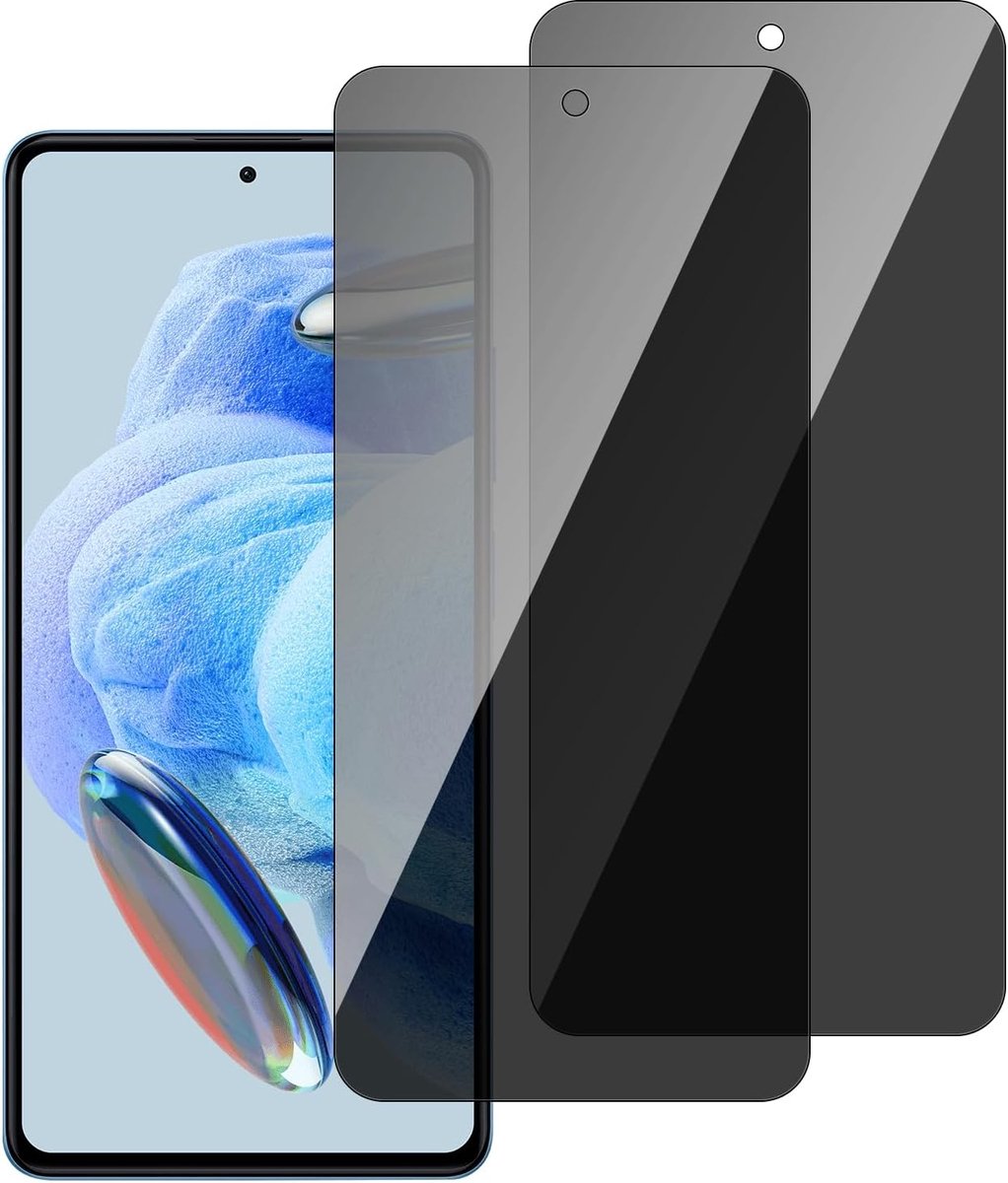 chejuza Privacy displaybeschermfolie voor Xiaomi Redmi Note 12 pro 4g/5g/Note 12 pro+ 5g [2 stuks], hardheid 9H, volledige afdekking, anti-spy van gehard glas, HD-displaybescherming