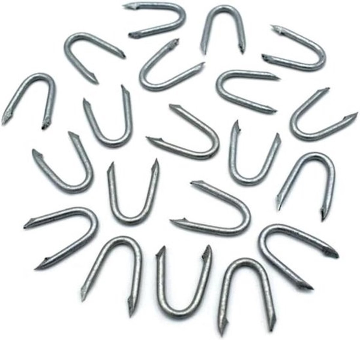 U-Klem Spijkers - Klemnagels Bevestiging - Netten Bevestigen - Gegalvaniseerd Staal - 20 x 2.1 mm - Wit