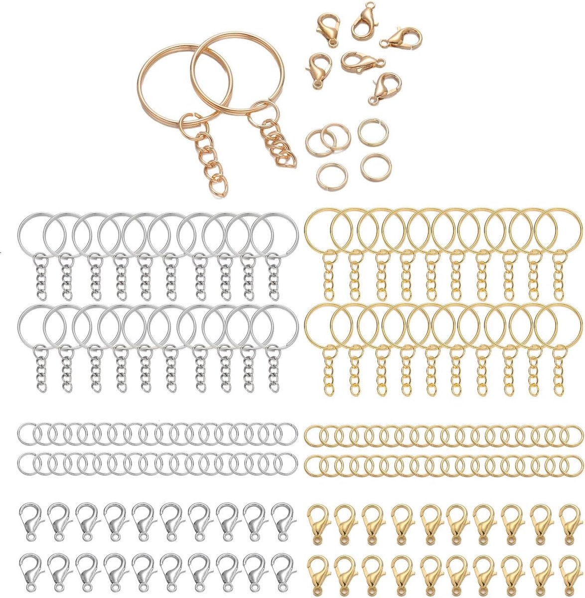 2 Pakjes Karabijnsluitingen, Metalen Sleutelhangers, Handgemaakte Rekwisieten, Meerdere Combinaties, Geschikt Voor Sleutelhangers, Armbanden En Kettingen.