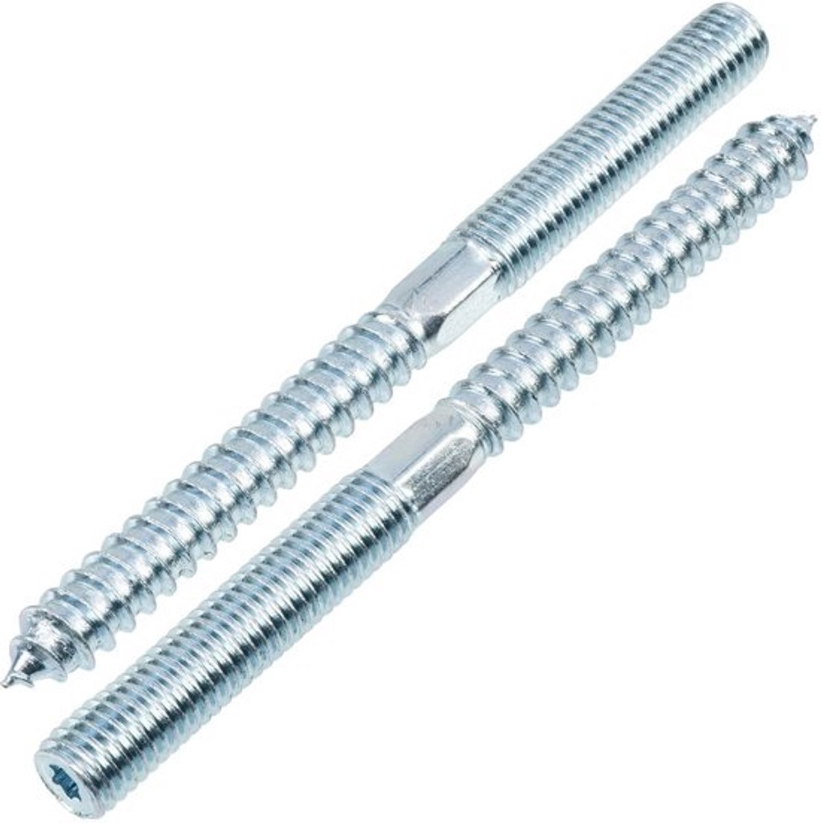 Set van 12 Dubbele Schroefdraad Bouten M10 x 120 mm - Staal Draadstangen