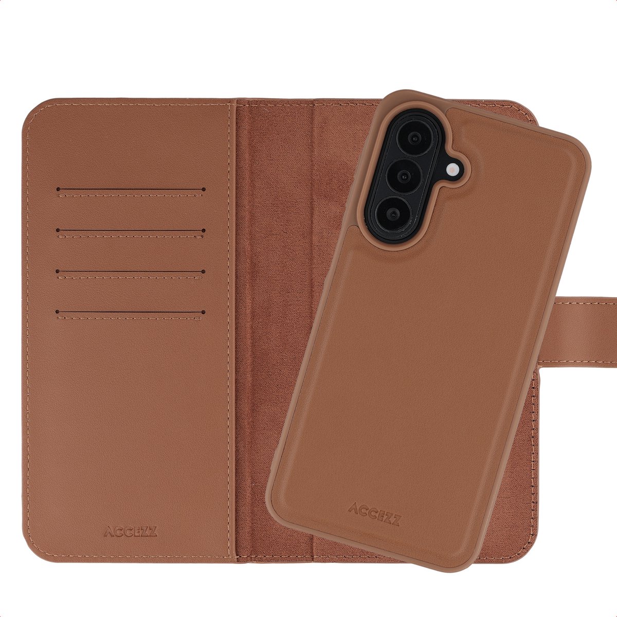 Accezz Hoesje - Geschikt voor Samsung Galaxy A27 (5G) - Edge Uitneembare Bookcase met Magnetische Ring - Bruin