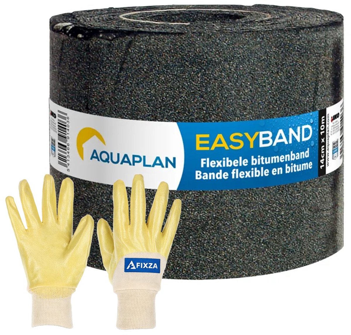 AQUAPLAN Easy-Band Flexibele Bitumenband – set – Waterdichte Reparatieband voor Dak, Dakrand, Schoorsteen en Muur – 10 m x 14 cm
