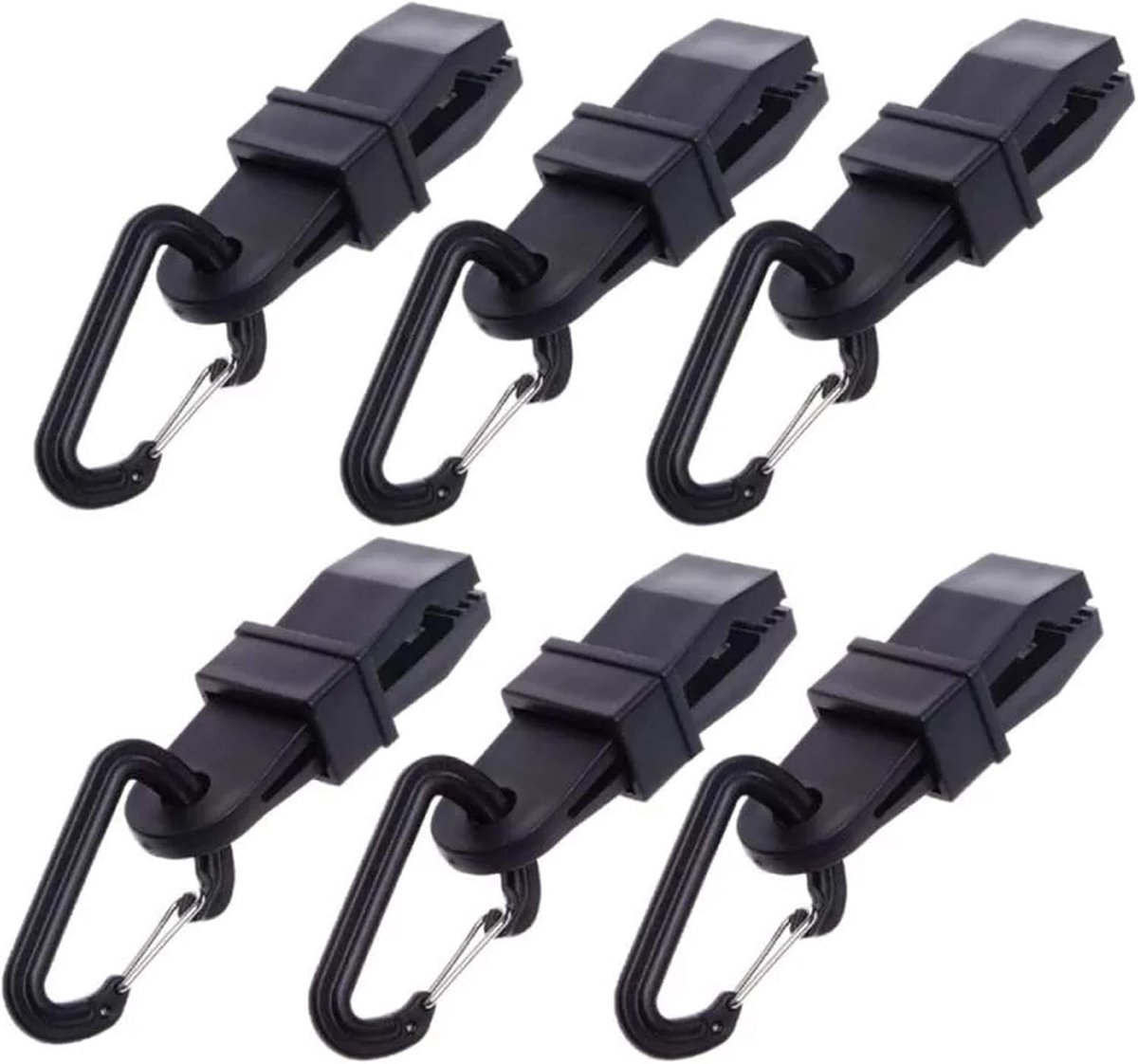Robuuste Tent Clips voor Camping - D-vormige Tarpaulin Klemmen voor Stabiele Bevestiging (6 Stuks)
