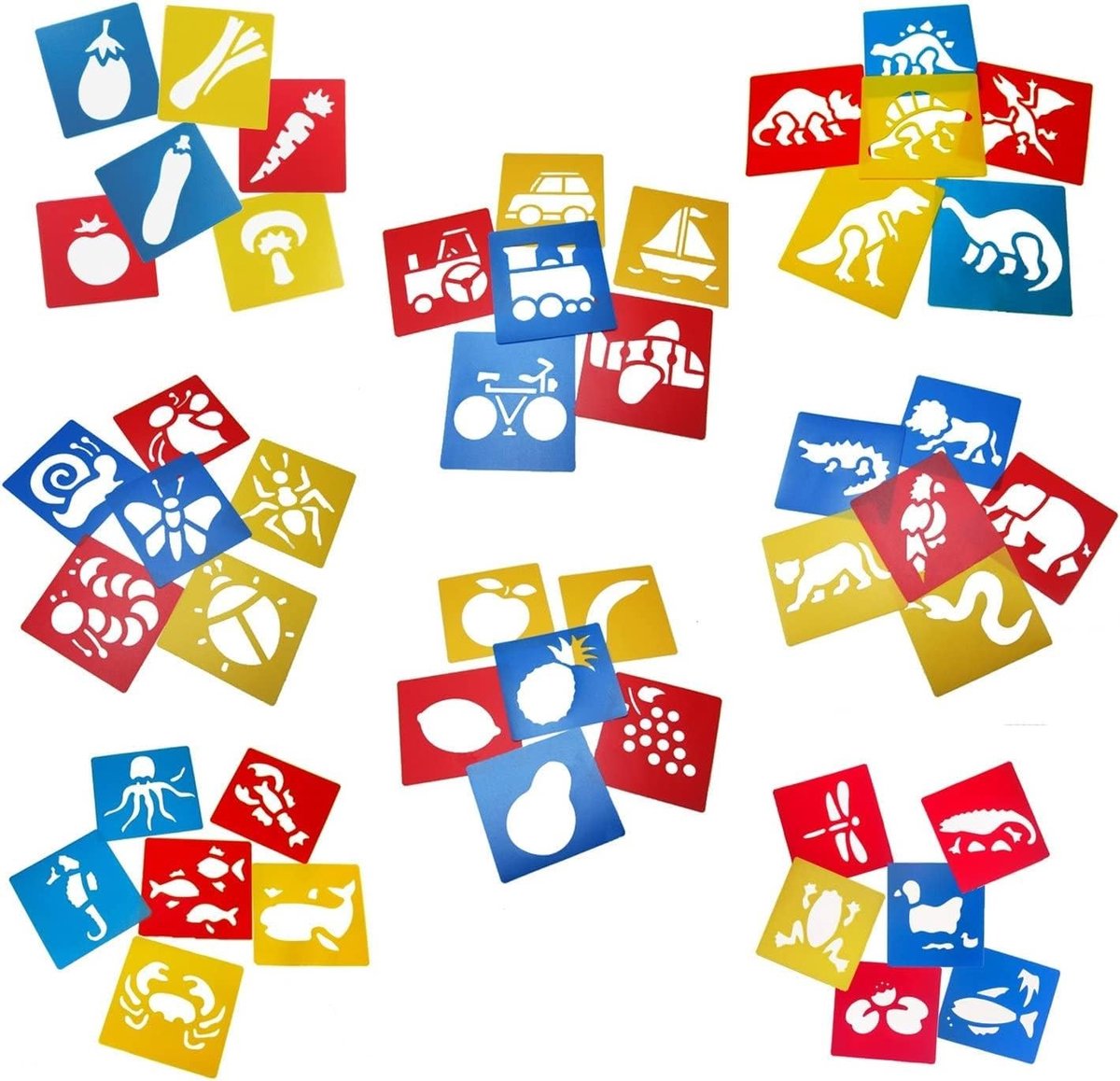 48 Dieren Sjablonen voor Kinderen - Plastic Teken- en Schilderstencils, 48 Stuks Creatief Speelgoed