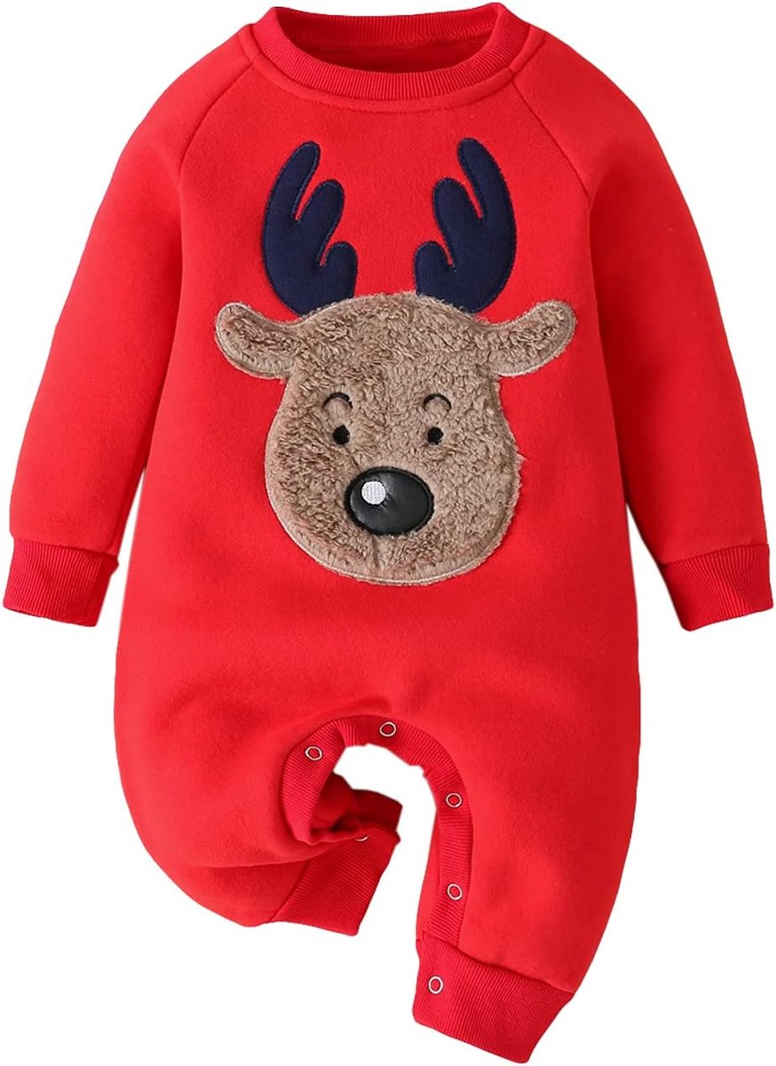 Jelly Pasgeboren Baby Meisjes Jongens Kerst Outfit Lange Mouw Rendier Print Romper Herfst Winter Een Stuk Jumpsuit Xmas Kleding