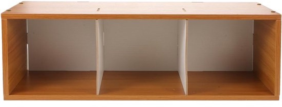 Houten Opberger - Media Sorteerrek - Filmbewaring Thuis - Hoge Capaciteit - 47x15x14cm - Lichtbruin