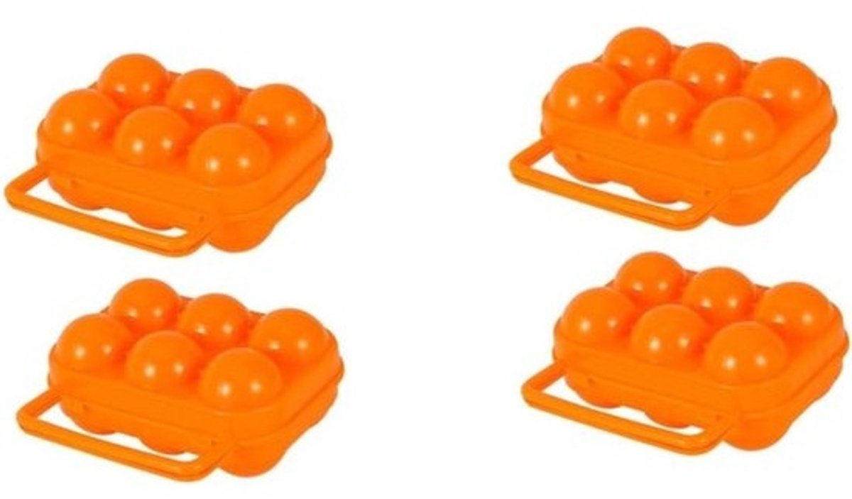 Eierdozen Set - Eierhouder Opslag - Buiten Eieren Vervoeren - Verdikt Ontwerp - 6 Roosters Per Doos - Oranje