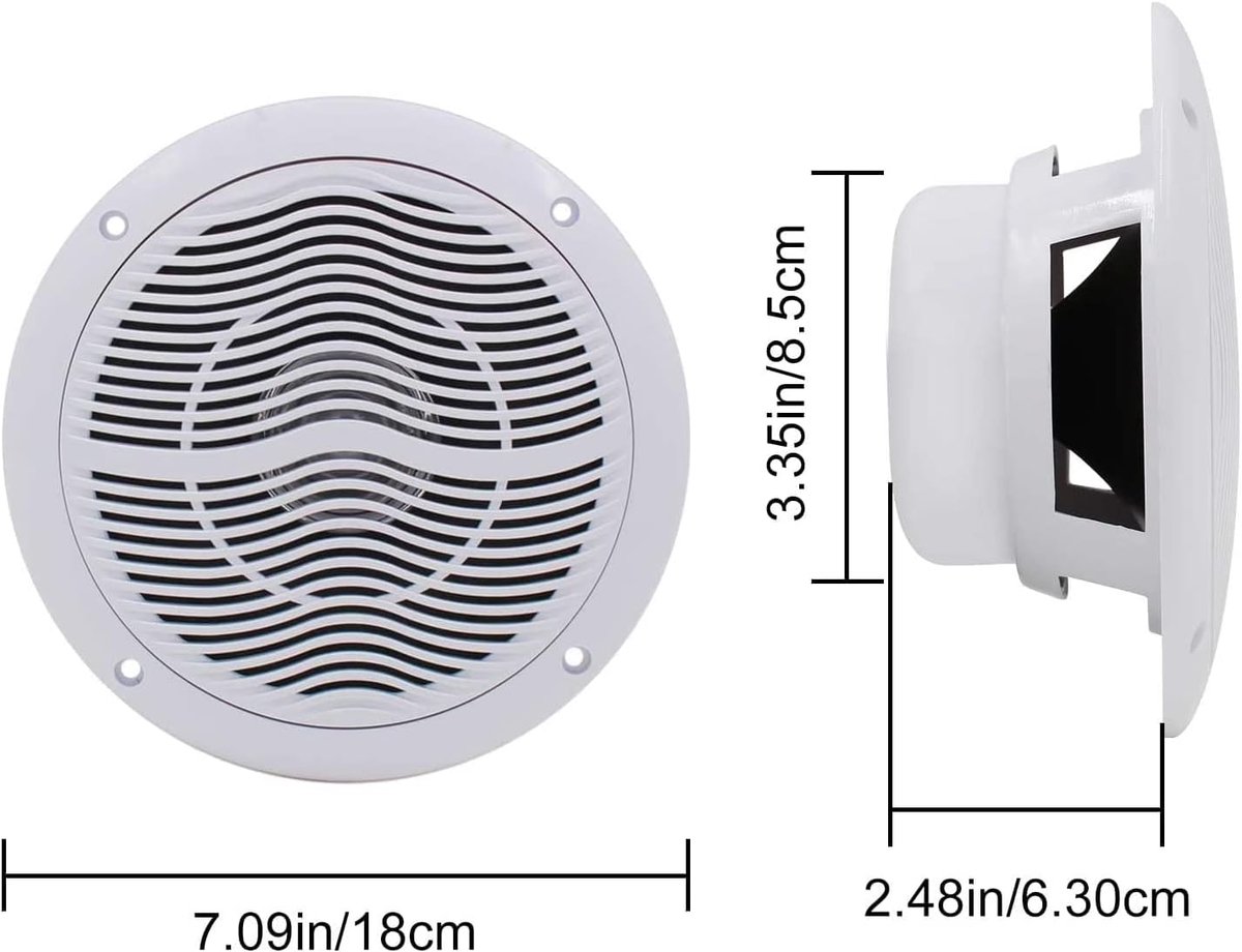 Luidsprekers, 2-weg waterdichte buiten stereo audio geluid Marine luidsprekers voor badkamer boot keuken thuisbioscoop (1 paar)