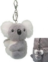 Pluche sleutelhanger, grijs, mini koala-hanger, zacht, voor rugzak en sleutels, schattige kleine pop voor volwassenen, tasdecoratie, 1 stuk