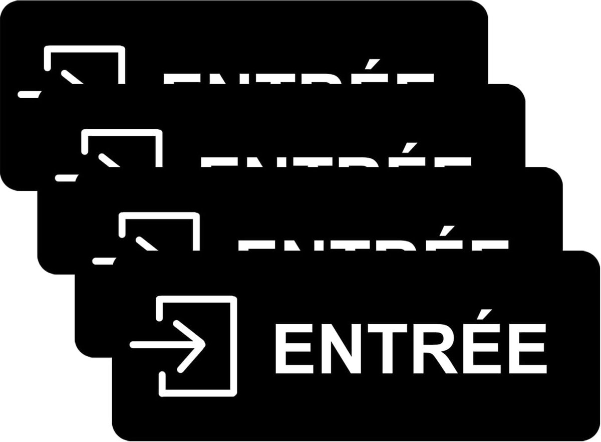 Set van 4 instapborden - zelfklevende vinylsticker (180 mm x 70 mm)