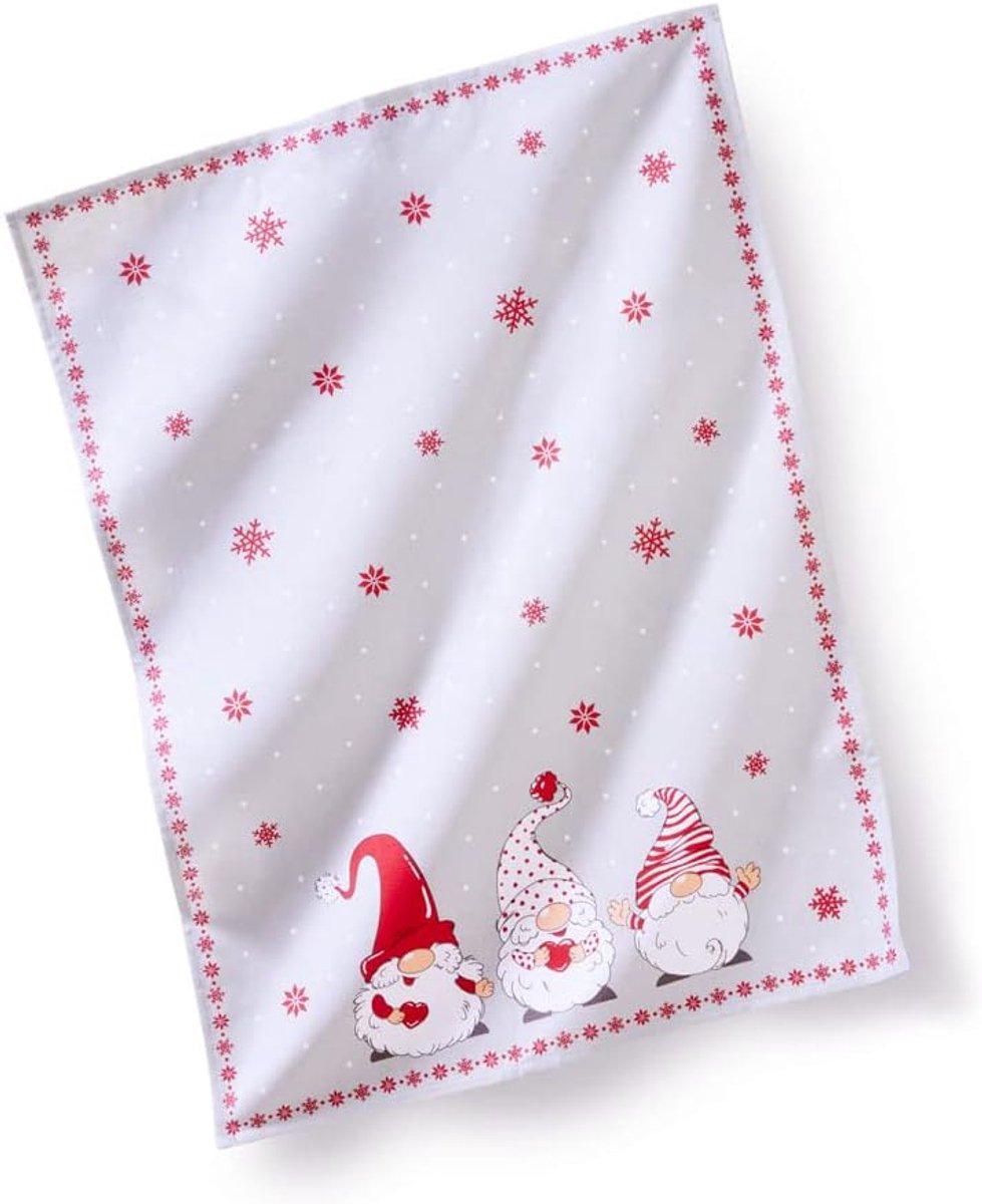 Kracht theedoeken voor Kerstmis van halflinnen, winterkabouter, 2-pack, 50x70 cm, 251-872