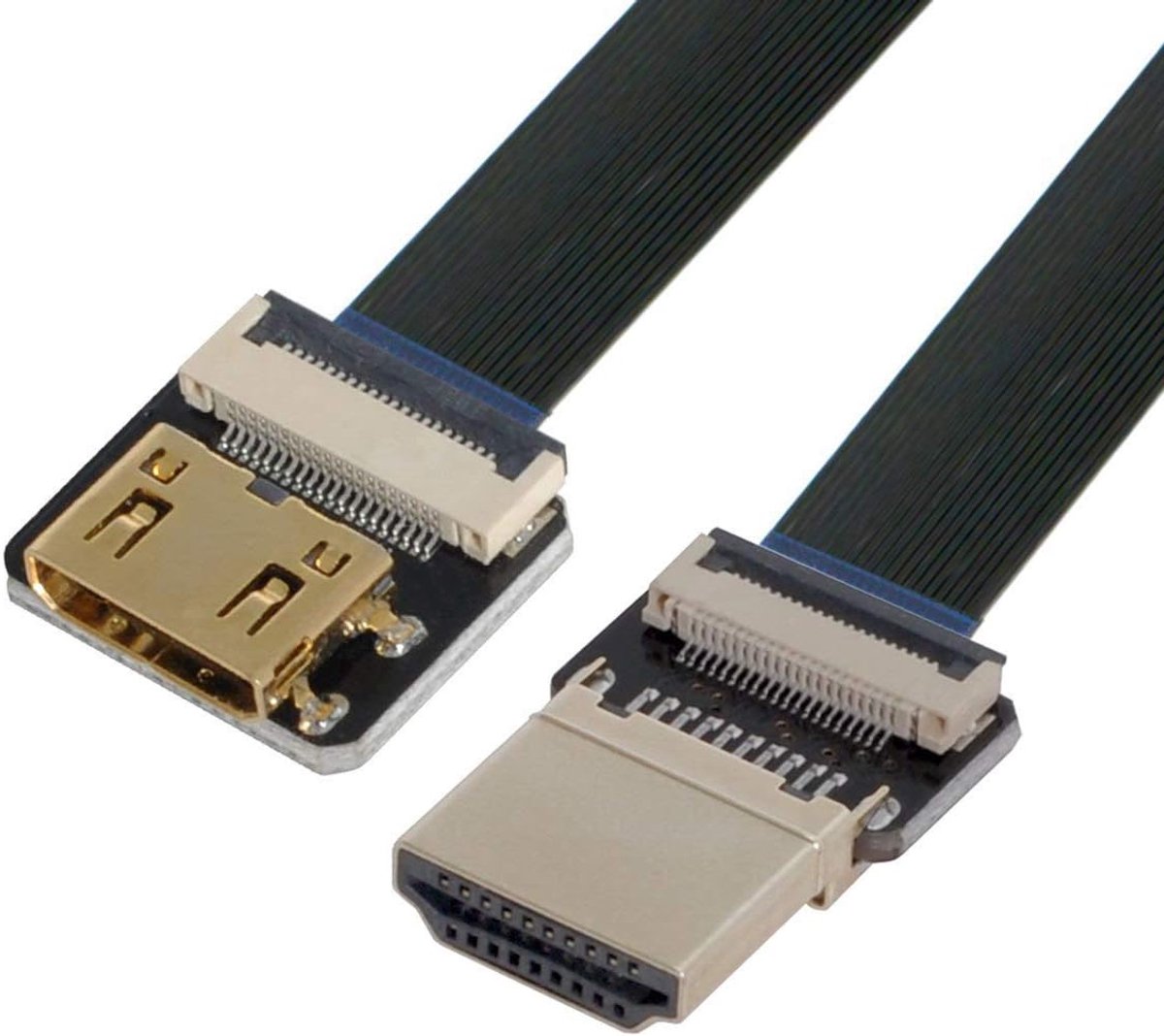 CYFPV HDMI-stekker naar mini-HDMI-bus, verlenging, FPC platte kabel, 1080P voor FPV, HDTV, multicopter luchtopnamen (0,2 m)