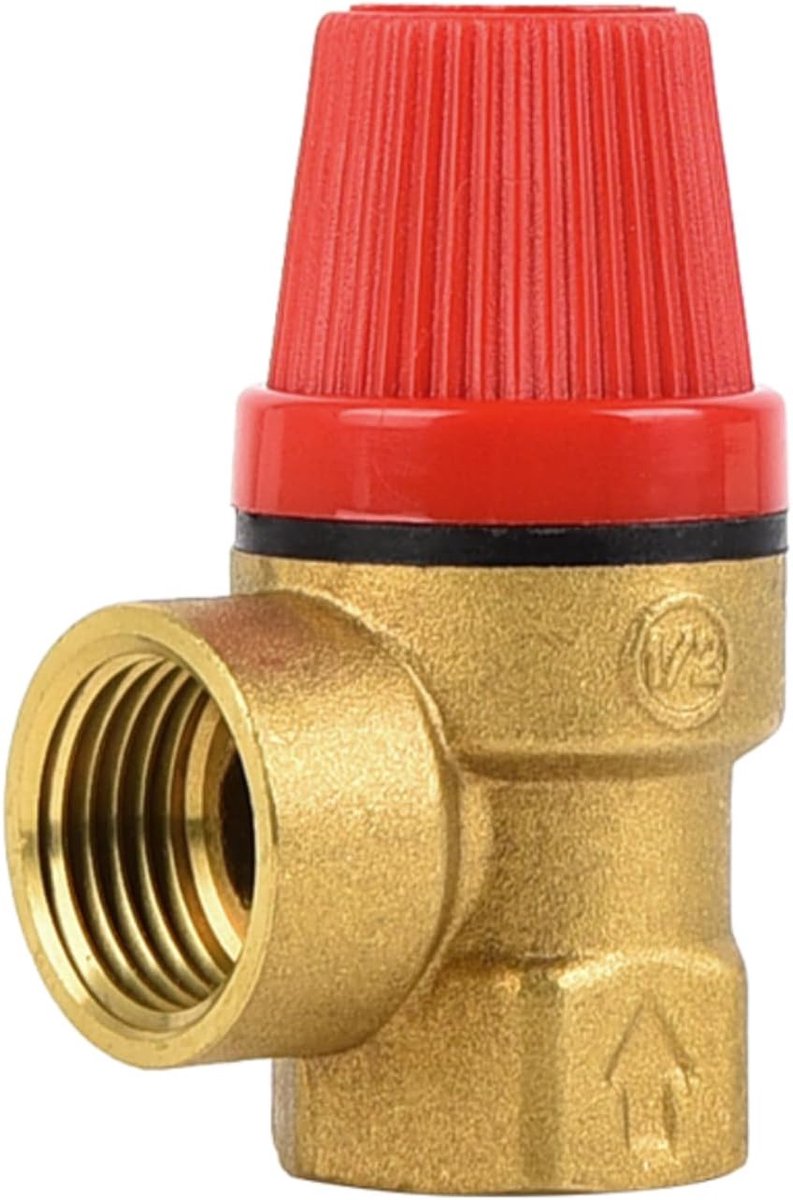 Veiligheidsklep Ontlastkleppen Messing Drukreduceerventiel voor water, olie, niet-corrosief niet-ontvlambaar gas (1/2 inch vrouwelijk, 8 bar)