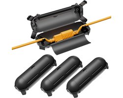 Iwillink 4 Pack Outdoor Extension Cord Cover Waterdicht, Zwart