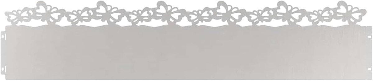 Gazonranden, 10 stuks, zilver, 103 x 0,05 x 22 cm, roestvrij staal, gazonrand, perkafsluiting voor tuinbed, paden, gazonrand, voortuin, 874819