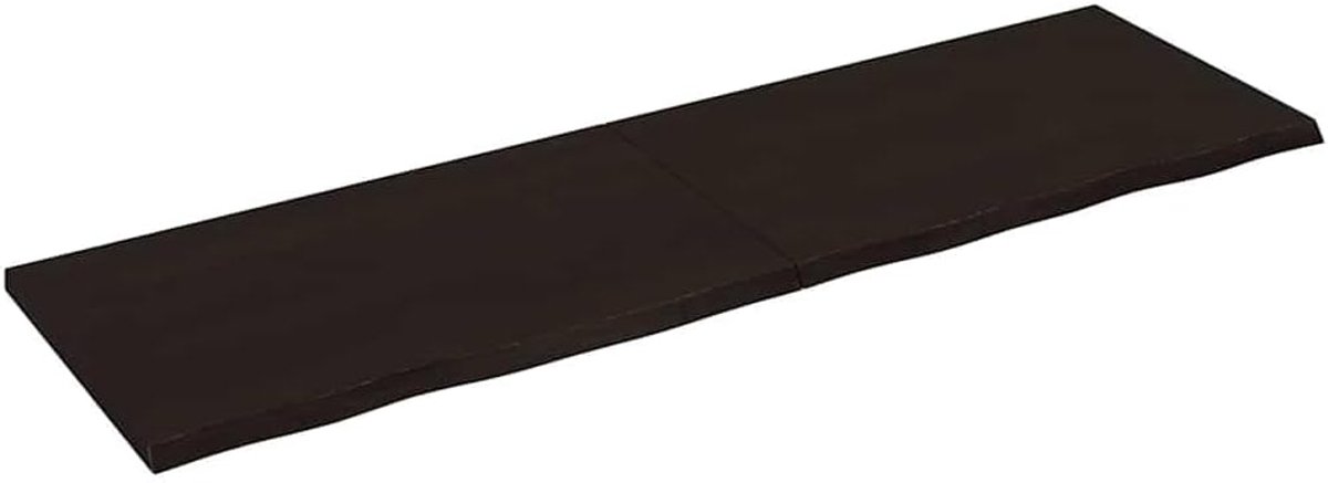 Eettafelblad, vervangend tafelblad, houten tafelblad, vervangingsplaat voor tafel, geschikt voor restaurant, eetkamer, café, hotel, donkerbruin, 200 x 60 x (2-4) cm, massief hout