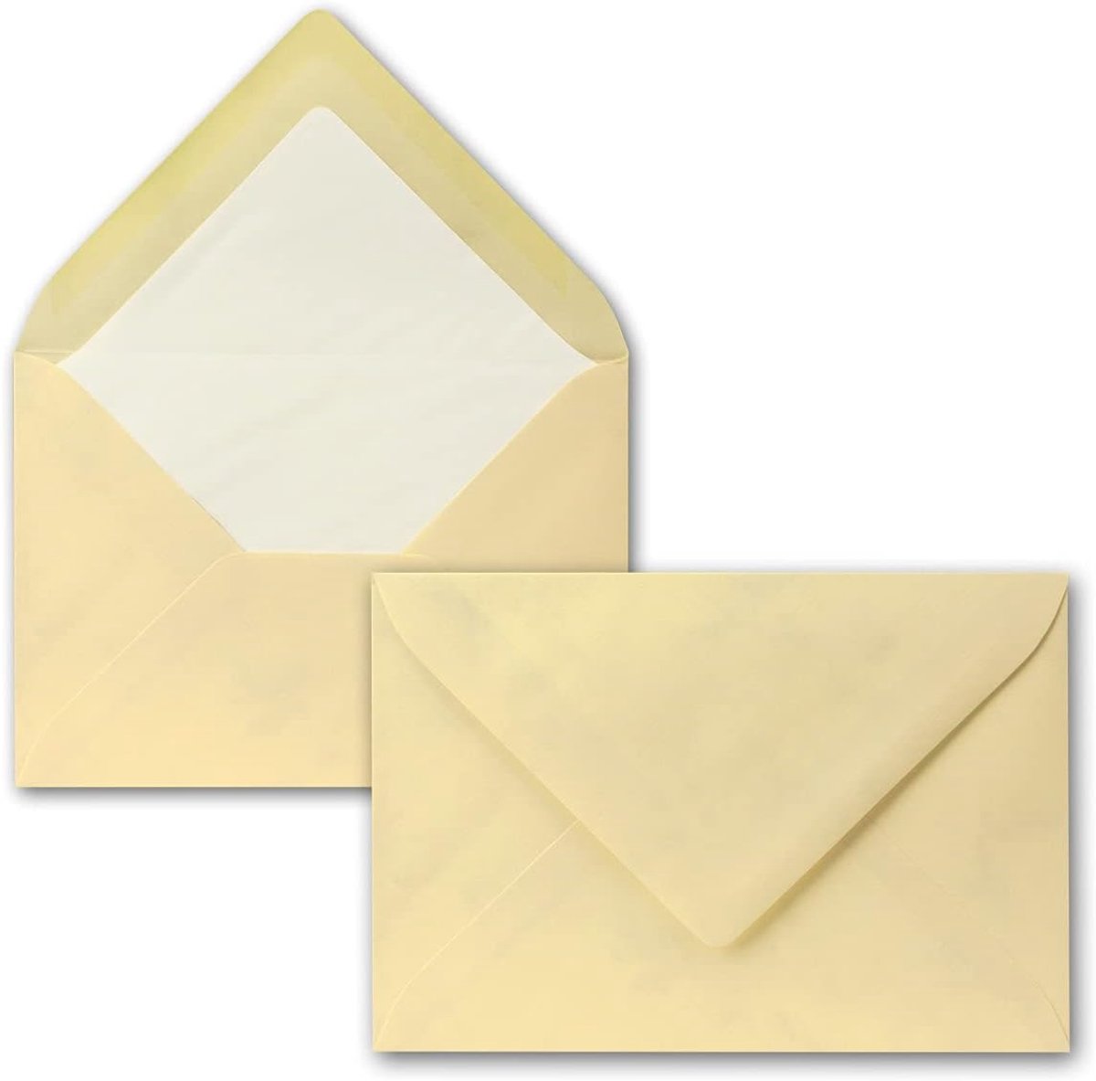 25 Enveloppen Creme gemarmerd - DIN C6 - gevoerd met wit zijdepapier - 100 g/m² - 11,4 x 16,2 cm - natte kleefsluiting - NEUSER PAPIER