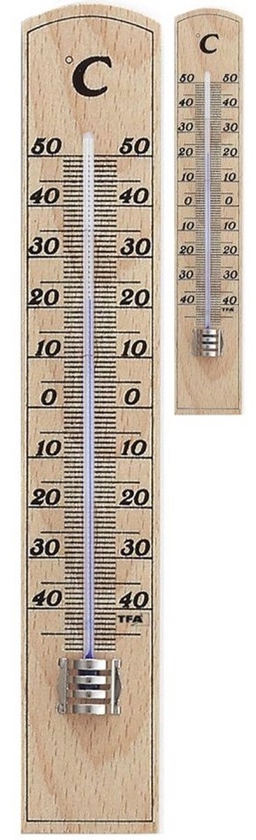 Analoge Binnenthermometer Hoge Nauwkeurigheid Massief Hout Set van 2