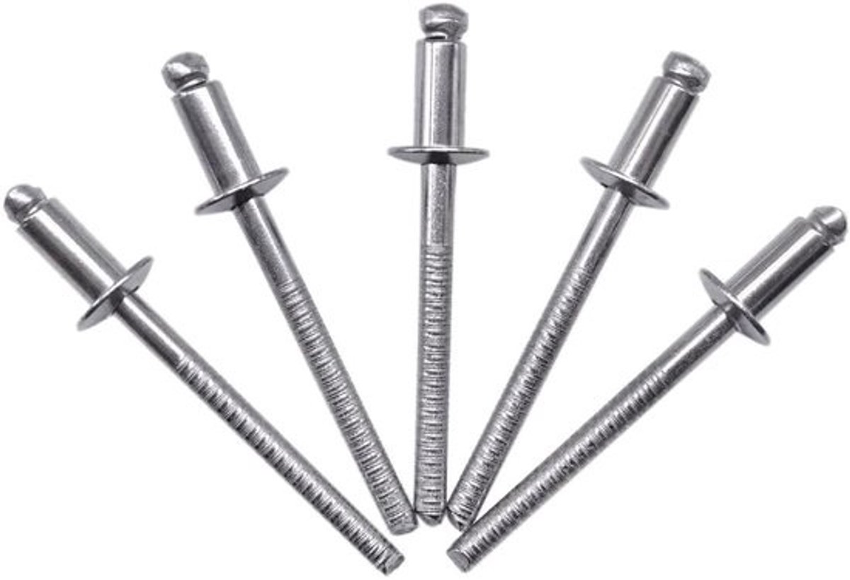 Blindklinknagels - Popnagels A2 - Metaal Verbinden - Groefdoorn Roestvrij - 4 x 8 mm - Zilverkleurig