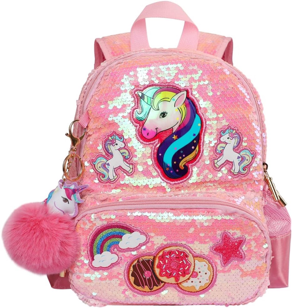 Eenhoorn Pailletten Rugzak voor Meisjes, Leuke Kinderen Schoolboek Tas voor Kinderkamer Elementair, Cadeau voor Verjaardag Xmas