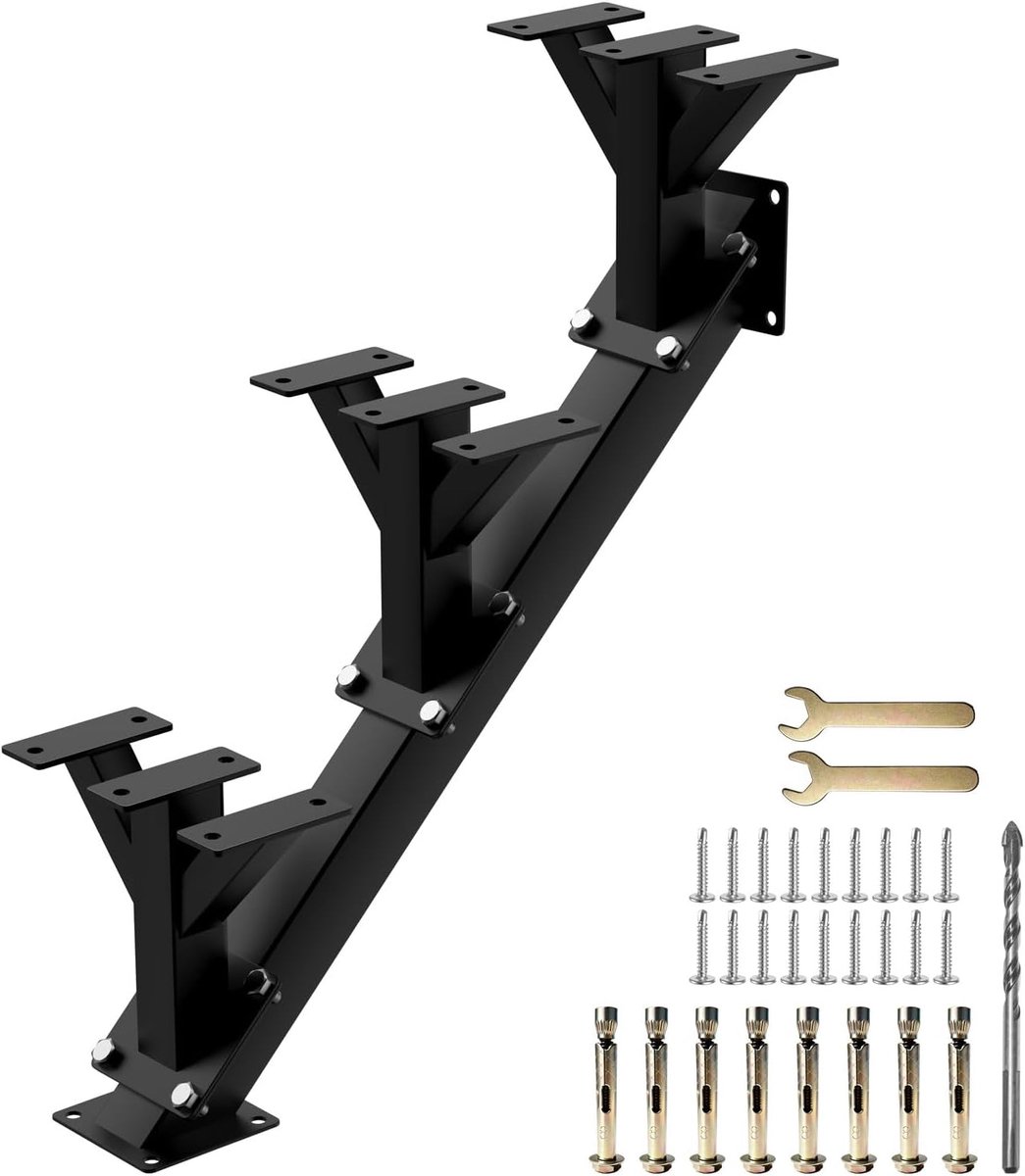 3-traps metalen trapstringer, voor terrashoogte 48 cm