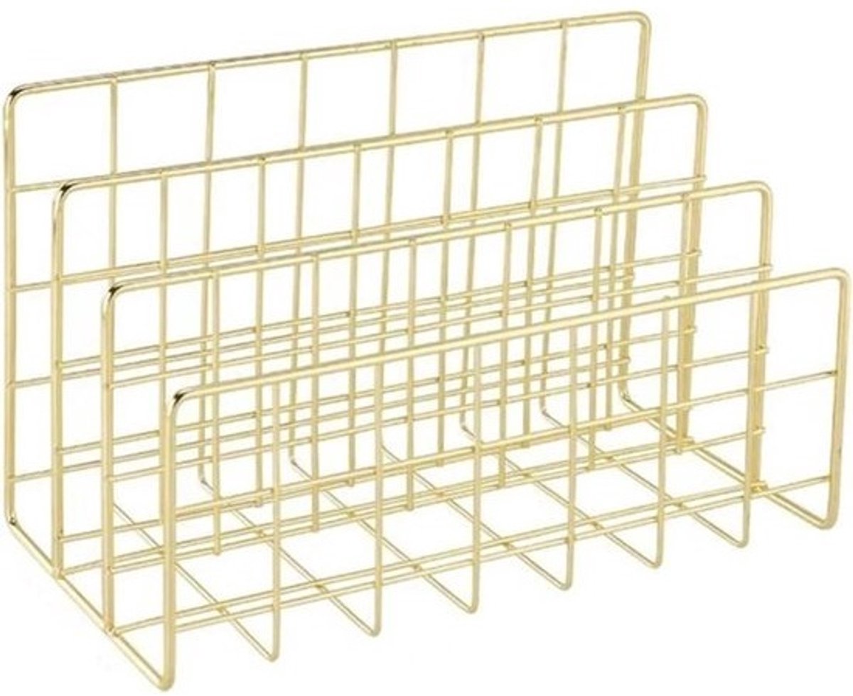Bureauorganisator - Postvak Sorter - Documenten Sorteren - Verhoogde Lastechniek - 23x12x15.5cm - Goud